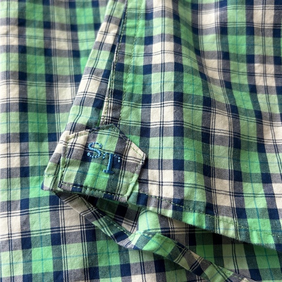 Southern Tide Men’s Green Blue Checked Button Down Size M Classic Fit - Picture 8 of 9